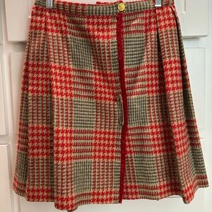 Bobbie Brooks Plaid Red and Brown Skirt
